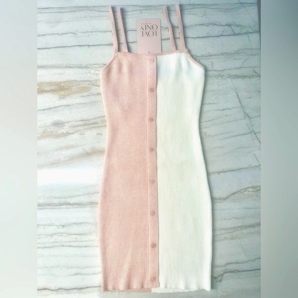 Blue Blush Color Block Sweater Mini Dress - Picture 1 of 4